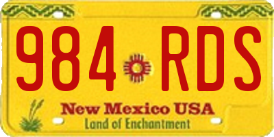 NM license plate 984RDS