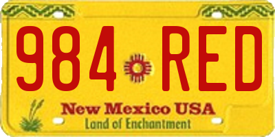 NM license plate 984RED