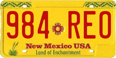 NM license plate 984REO