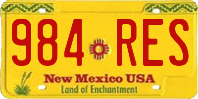 NM license plate 984RES
