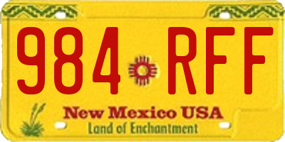 NM license plate 984RFF