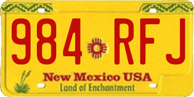 NM license plate 984RFJ