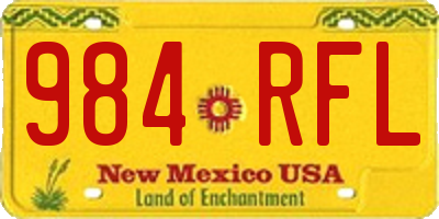NM license plate 984RFL