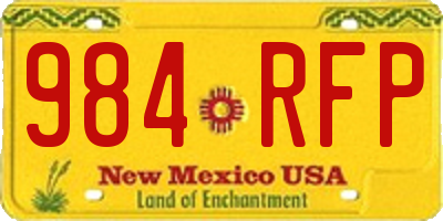 NM license plate 984RFP