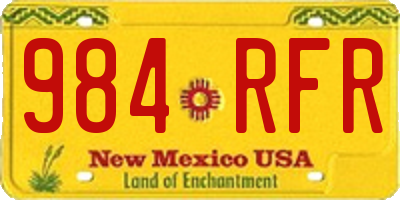 NM license plate 984RFR