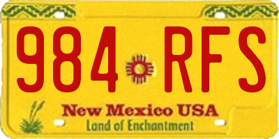 NM license plate 984RFS