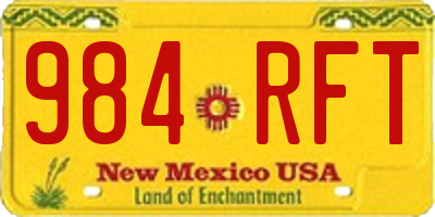 NM license plate 984RFT