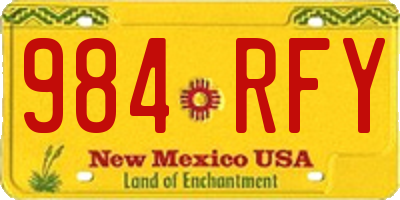 NM license plate 984RFY