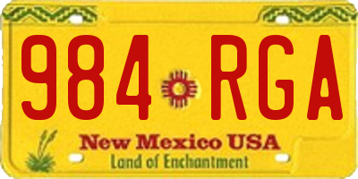 NM license plate 984RGA