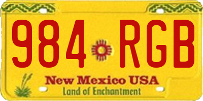 NM license plate 984RGB