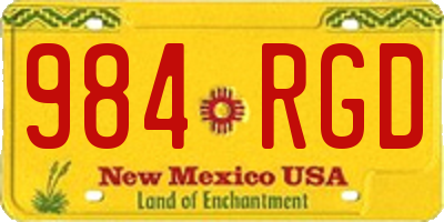 NM license plate 984RGD