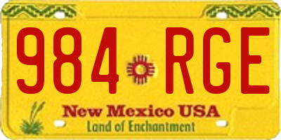 NM license plate 984RGE