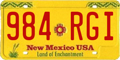 NM license plate 984RGI