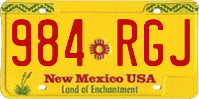 NM license plate 984RGJ