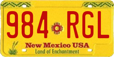 NM license plate 984RGL