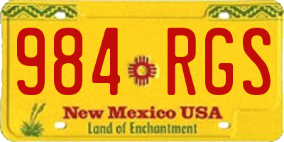 NM license plate 984RGS