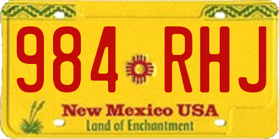 NM license plate 984RHJ