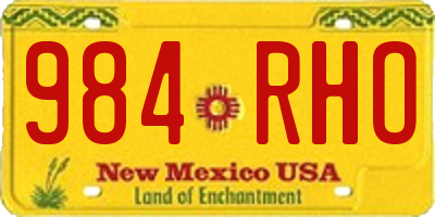 NM license plate 984RHO