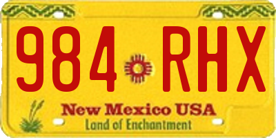 NM license plate 984RHX