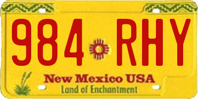 NM license plate 984RHY