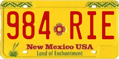 NM license plate 984RIE