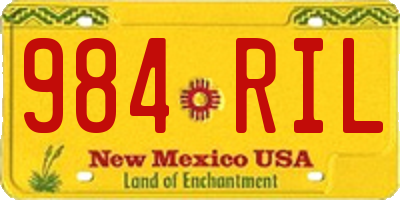 NM license plate 984RIL