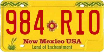 NM license plate 984RIO