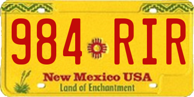 NM license plate 984RIR