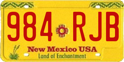 NM license plate 984RJB