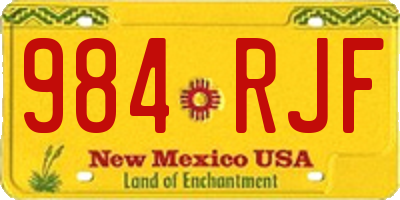 NM license plate 984RJF