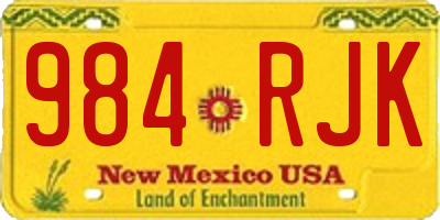 NM license plate 984RJK