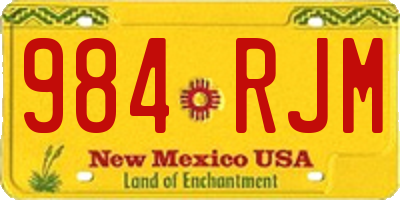 NM license plate 984RJM