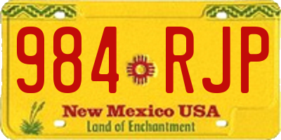 NM license plate 984RJP