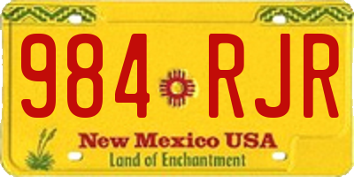 NM license plate 984RJR