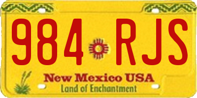 NM license plate 984RJS