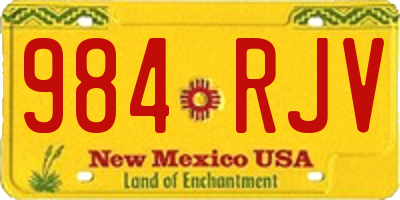 NM license plate 984RJV