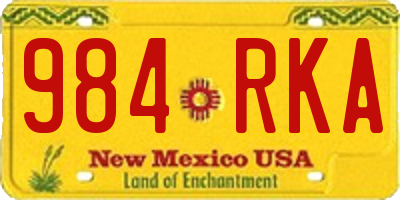 NM license plate 984RKA