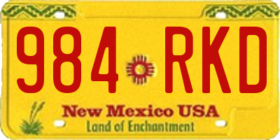 NM license plate 984RKD