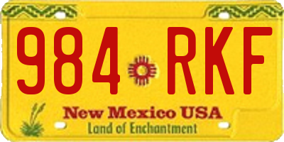 NM license plate 984RKF