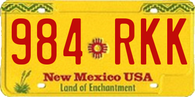 NM license plate 984RKK