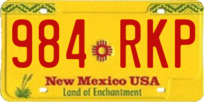 NM license plate 984RKP