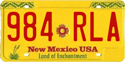 NM license plate 984RLA