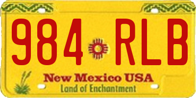 NM license plate 984RLB