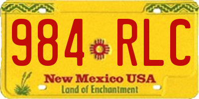 NM license plate 984RLC