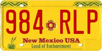 NM license plate 984RLP