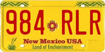 NM license plate 984RLR