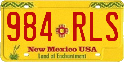 NM license plate 984RLS