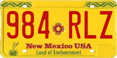 NM license plate 984RLZ