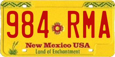NM license plate 984RMA