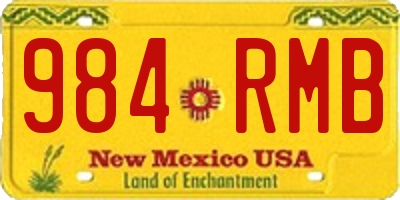 NM license plate 984RMB